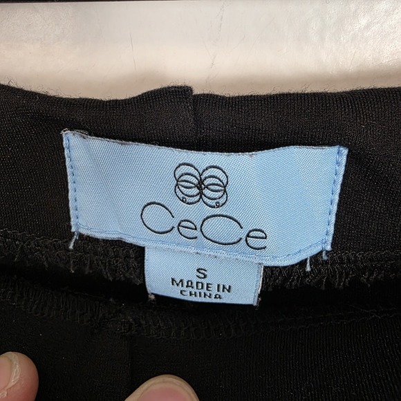 CeCe‎ Black Wide Leg Pull On Front Seam High Rise Comfy Dress Pants Size S - Picture 3 of 7